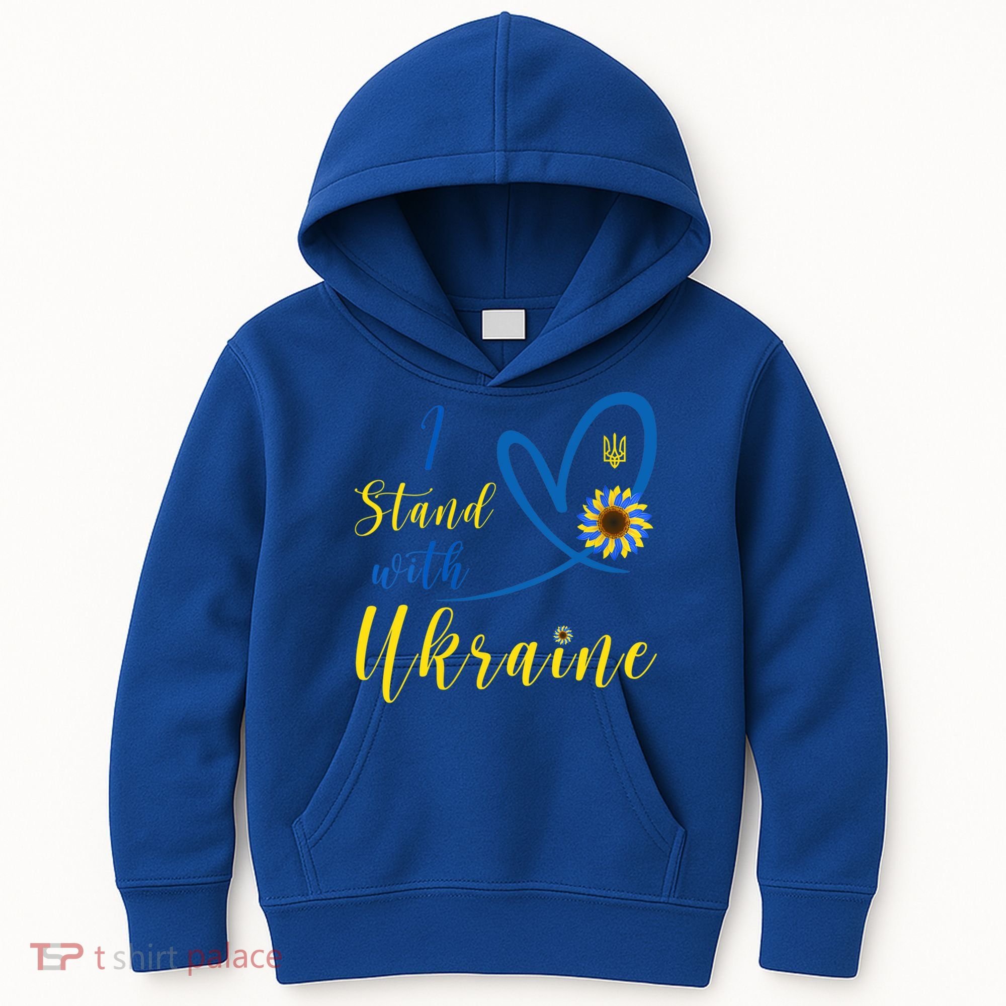 Wo I Stand With Ukraine Heart Sunflower Flag Symbol Cute Gift Kids Hoodie