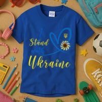 Wo I Stand With Ukraine Heart Sunflower Flag Symbol Cute Gift Kids T-Shirt thumb 3