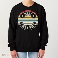 Wait I See A Rock Retro Sunset Style Geological Women's Sweatshirt thumb 0