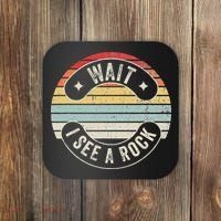 Wait I See A Rock Retro Sunset Style Geological Coaster thumb 0