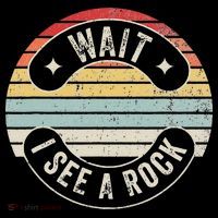 Wait I See A Rock Retro Sunset Style Geological Ornament thumb 1
