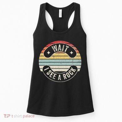 Wait I See A Rock Retro Sunset Style Geological Women's Tank Top