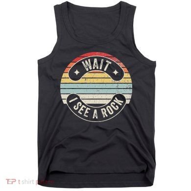 Wait I See A Rock Retro Sunset Style Geological Tank Top