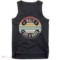 Wait I See A Rock Retro Sunset Style Geological Tank Top thumb 0