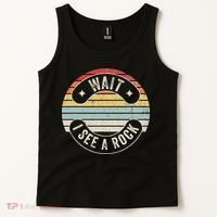 Wait I See A Rock Retro Sunset Style Geological Tank Top thumb 2