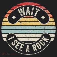 Wait I See A Rock Retro Sunset Style Geological Golf Towel thumb 3