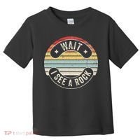 Wait I See A Rock Retro Sunset Style Geological Toddler T-Shirt thumb 0