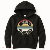 Wait I See A Rock Retro Sunset Style Geological Kids Hoodie thumb 0