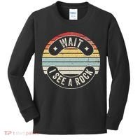 Wait I See A Rock Retro Sunset Style Geological Kids Long Sleeve Shirt thumb 0