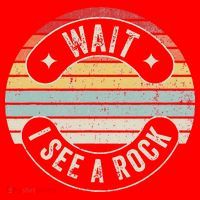 Wait I See A Rock Retro Sunset Style Geological Santa Hat thumb 1