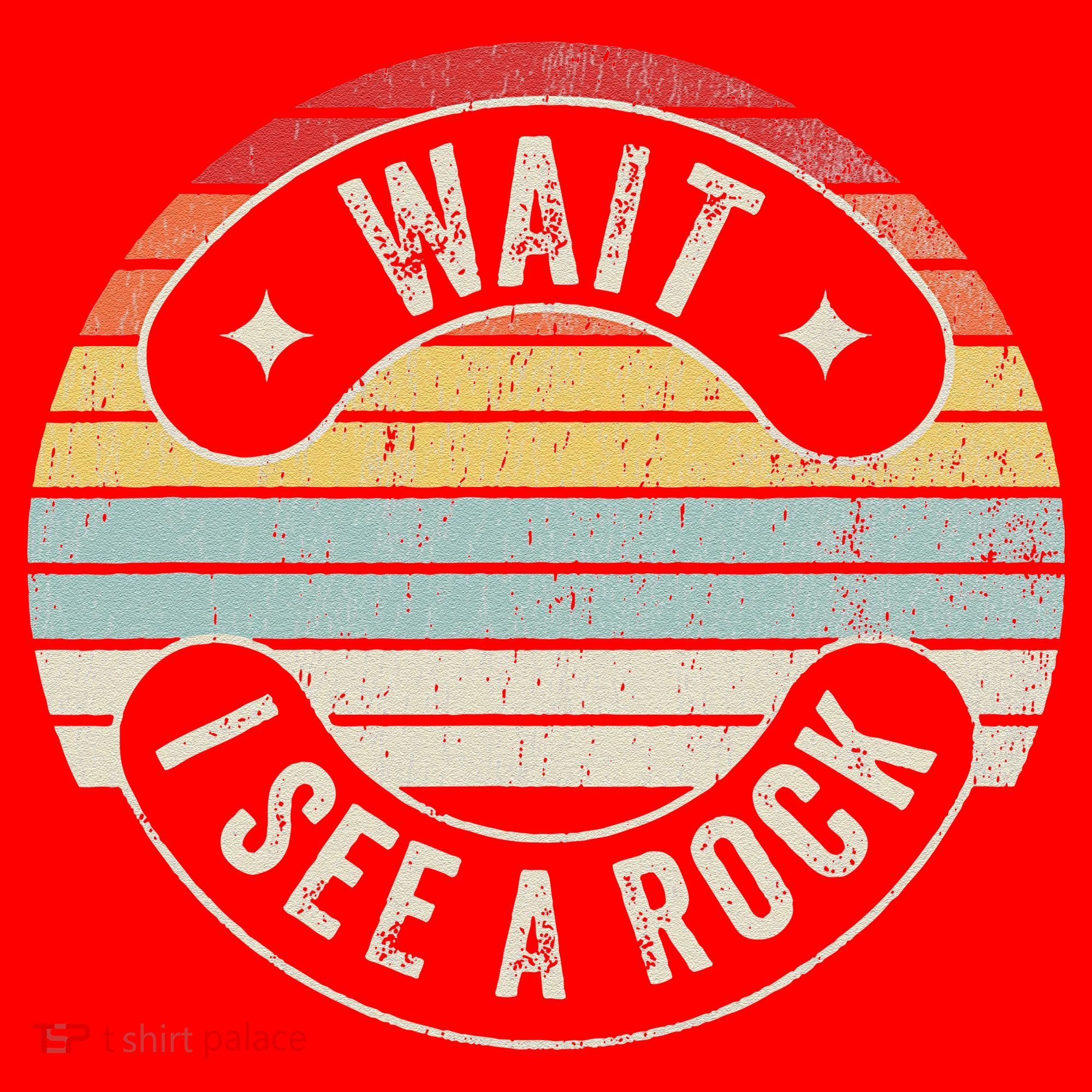 Wait I See A Rock Retro Sunset Style Geological Santa Hat