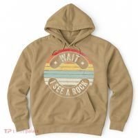 Wait I See A Rock Retro Sunset Style Geological Hoodie thumb 0