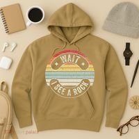 Wait I See A Rock Retro Sunset Style Geological Hoodie thumb 3