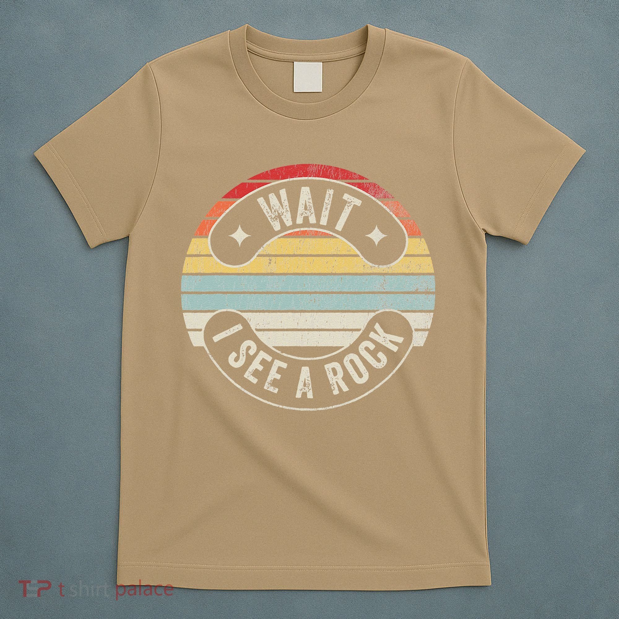 Wait I See A Rock Retro Sunset Style Geological T-Shirt