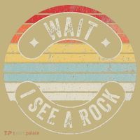 Wait I See A Rock Retro Sunset Style Geological Button thumb 1