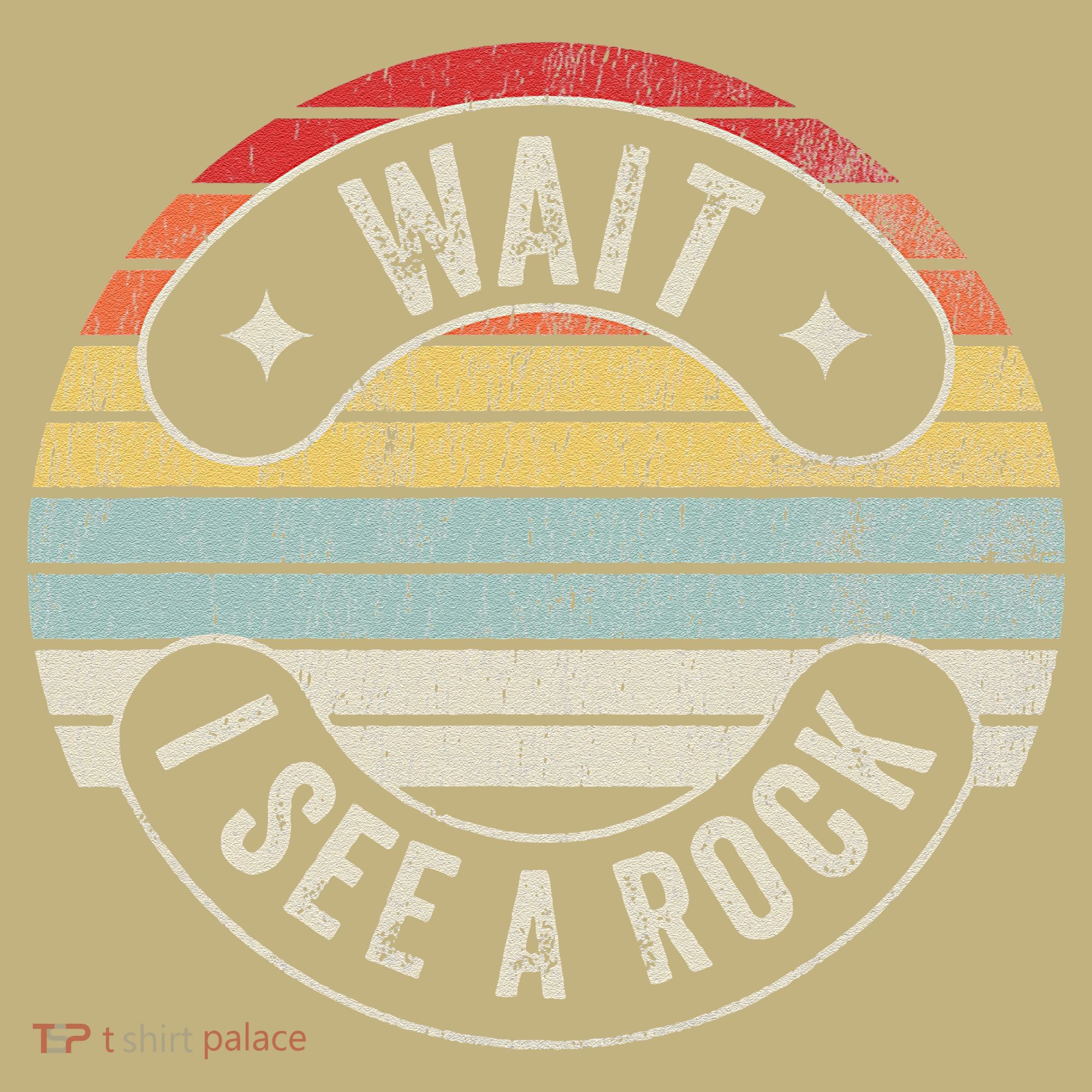 Wait I See A Rock Retro Sunset Style Geological Polo