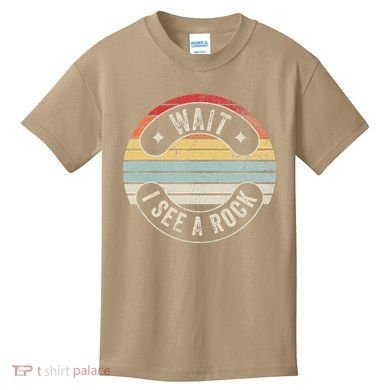 Wait I See A Rock Retro Sunset Style Geological Kids T-Shirt