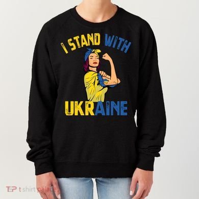 Wo I Stand With Ukrain Support Ukraine Flag Cute Gift Women's Sweatshirt