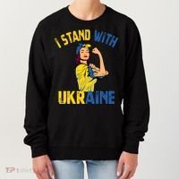Wo I Stand With Ukrain Support Ukraine Flag Cute Gift Women's Sweatshirt thumb 0