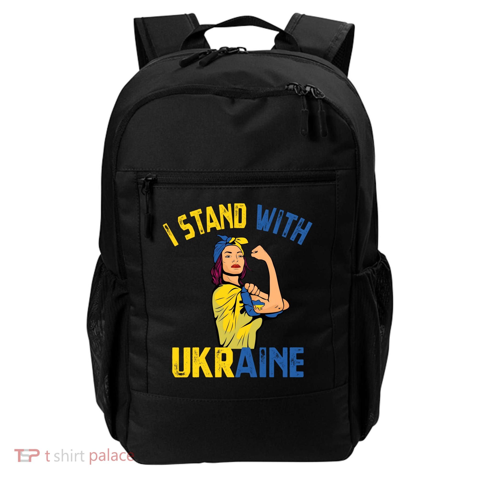 Wo I Stand With Ukrain Support Ukraine Flag Cute Gift Backpack