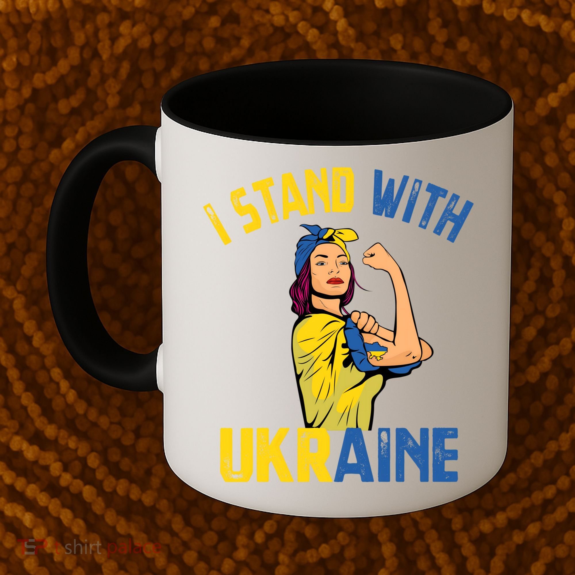 Wo I Stand With Ukrain Support Ukraine Flag Cute Gift Coffee Mug