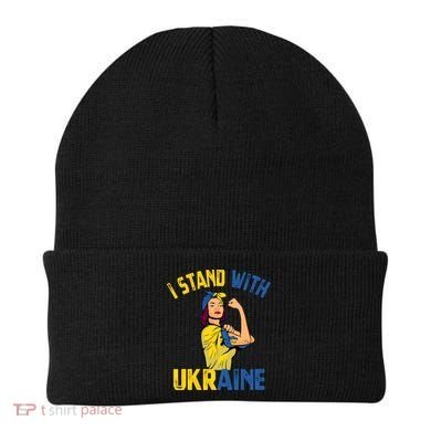 Wo I Stand With Ukrain Support Ukraine Flag Cute Gift Beanie