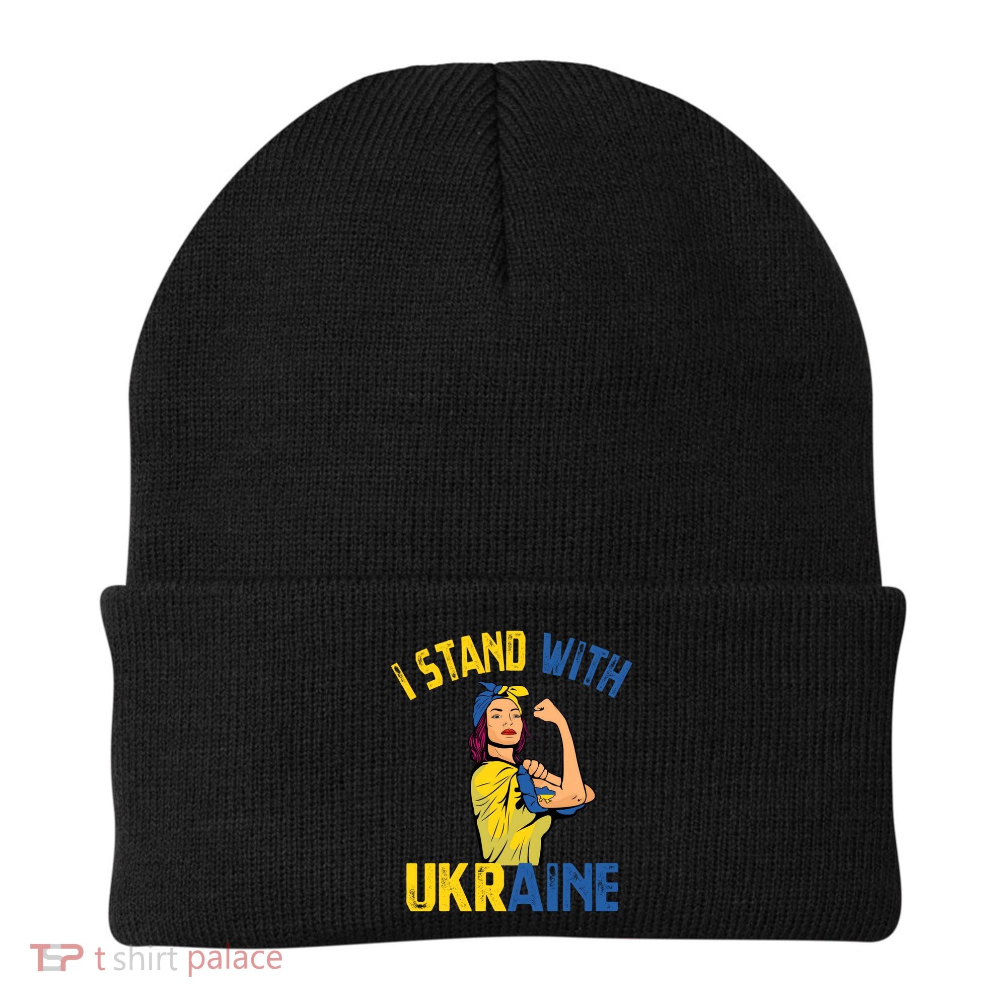 Wo I Stand With Ukrain Support Ukraine Flag Cute Gift Beanie