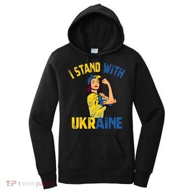 Wo I Stand With Ukrain Support Ukraine Flag Cute Gift Women's Hoodie