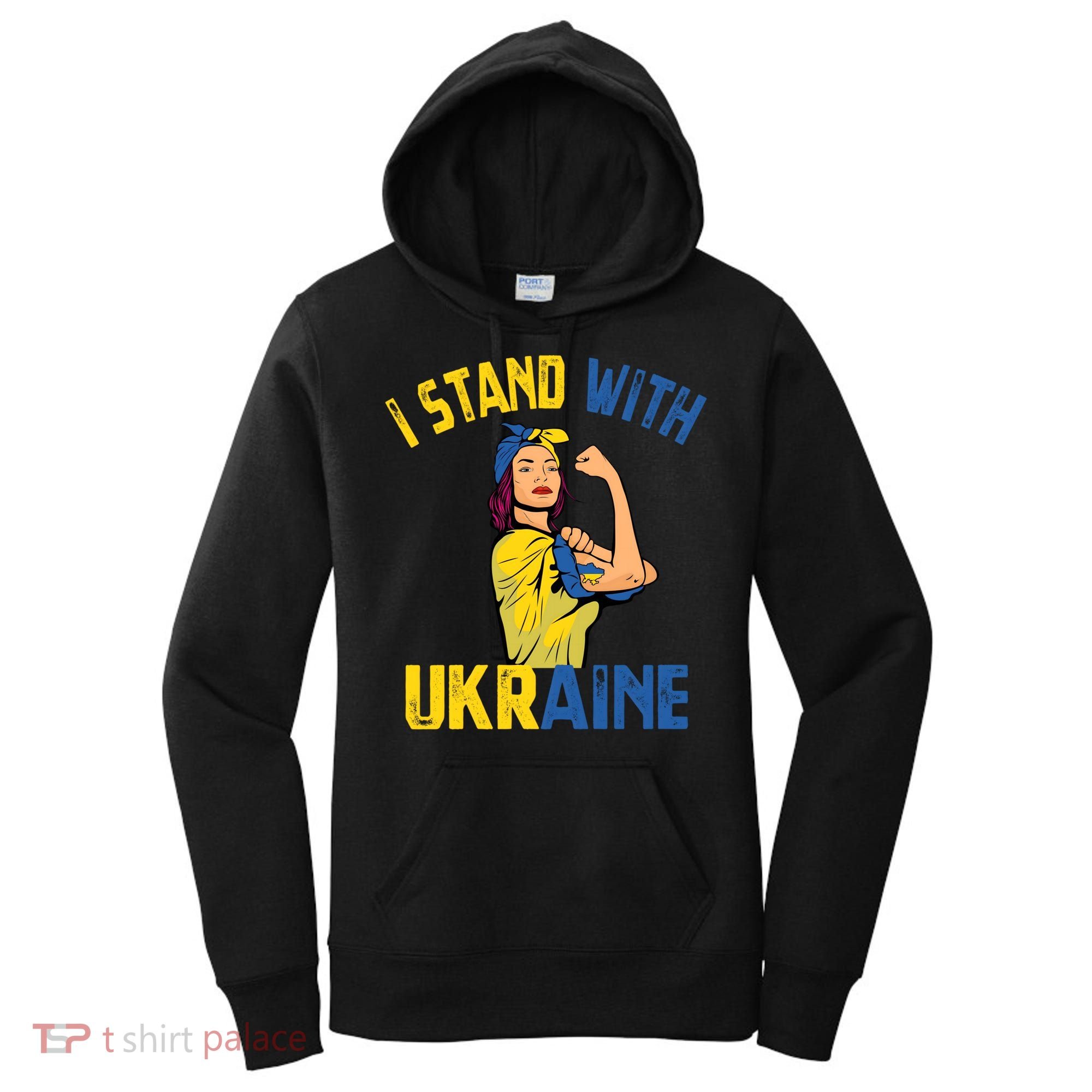Wo I Stand With Ukrain Support Ukraine Flag Cute Gift Women's Hoodie