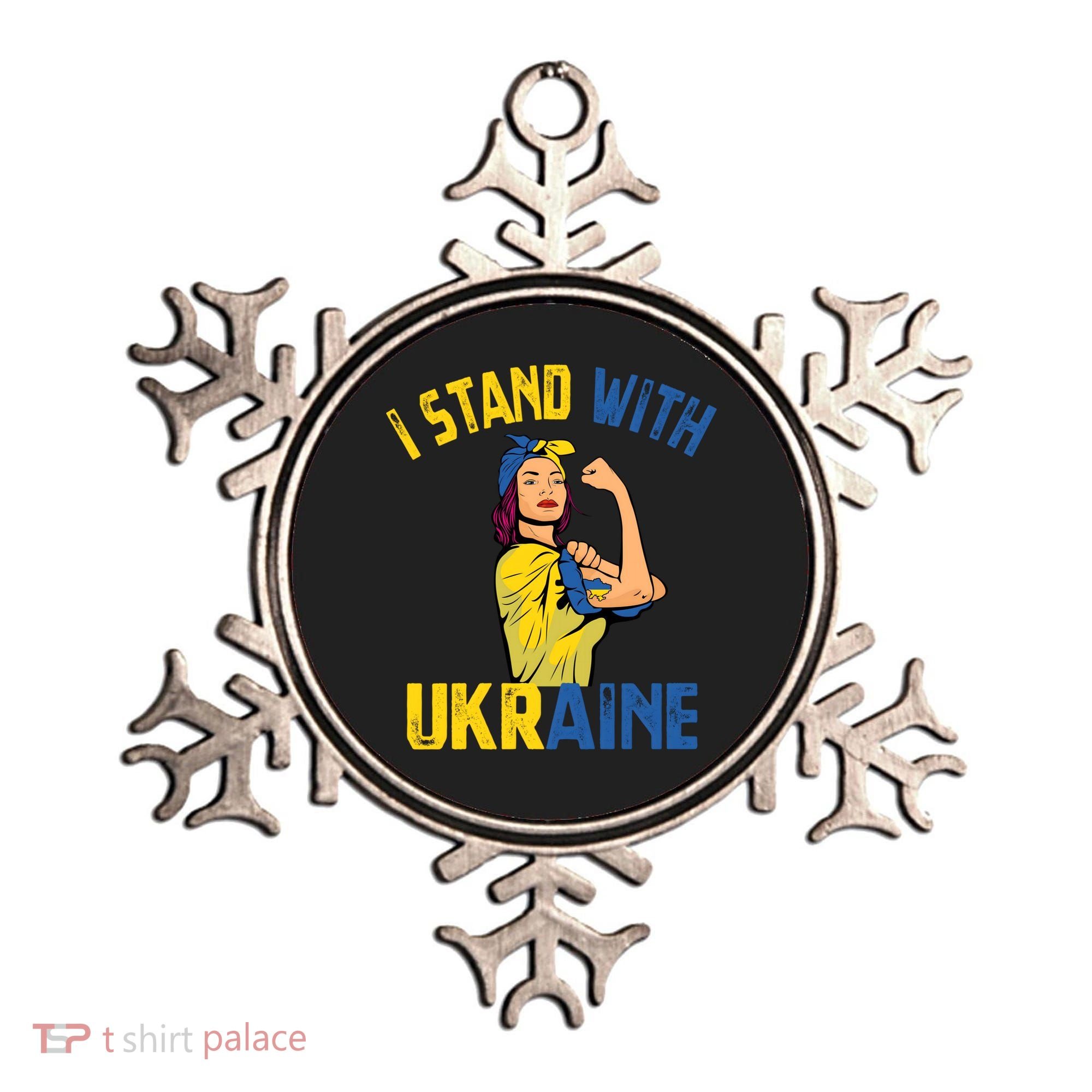Wo I Stand With Ukrain Support Ukraine Flag Cute Gift Ornament