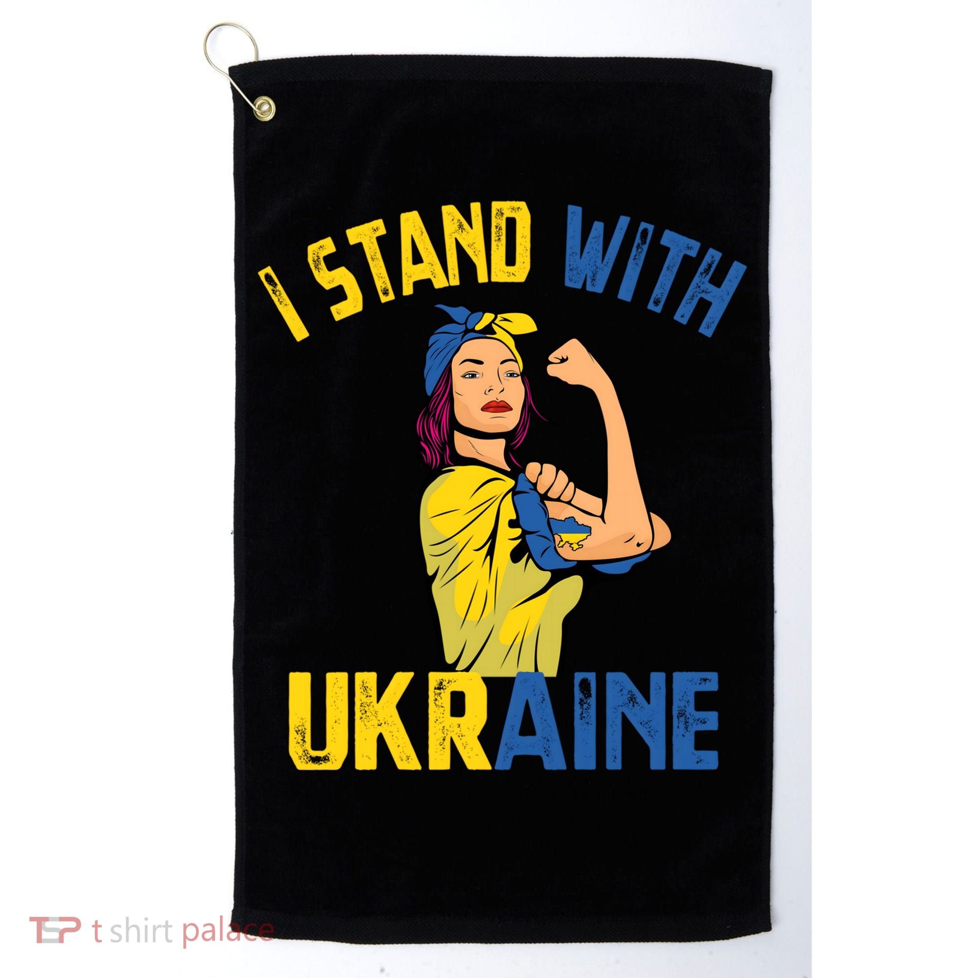 Wo I Stand With Ukrain Support Ukraine Flag Cute Gift Golf Towel