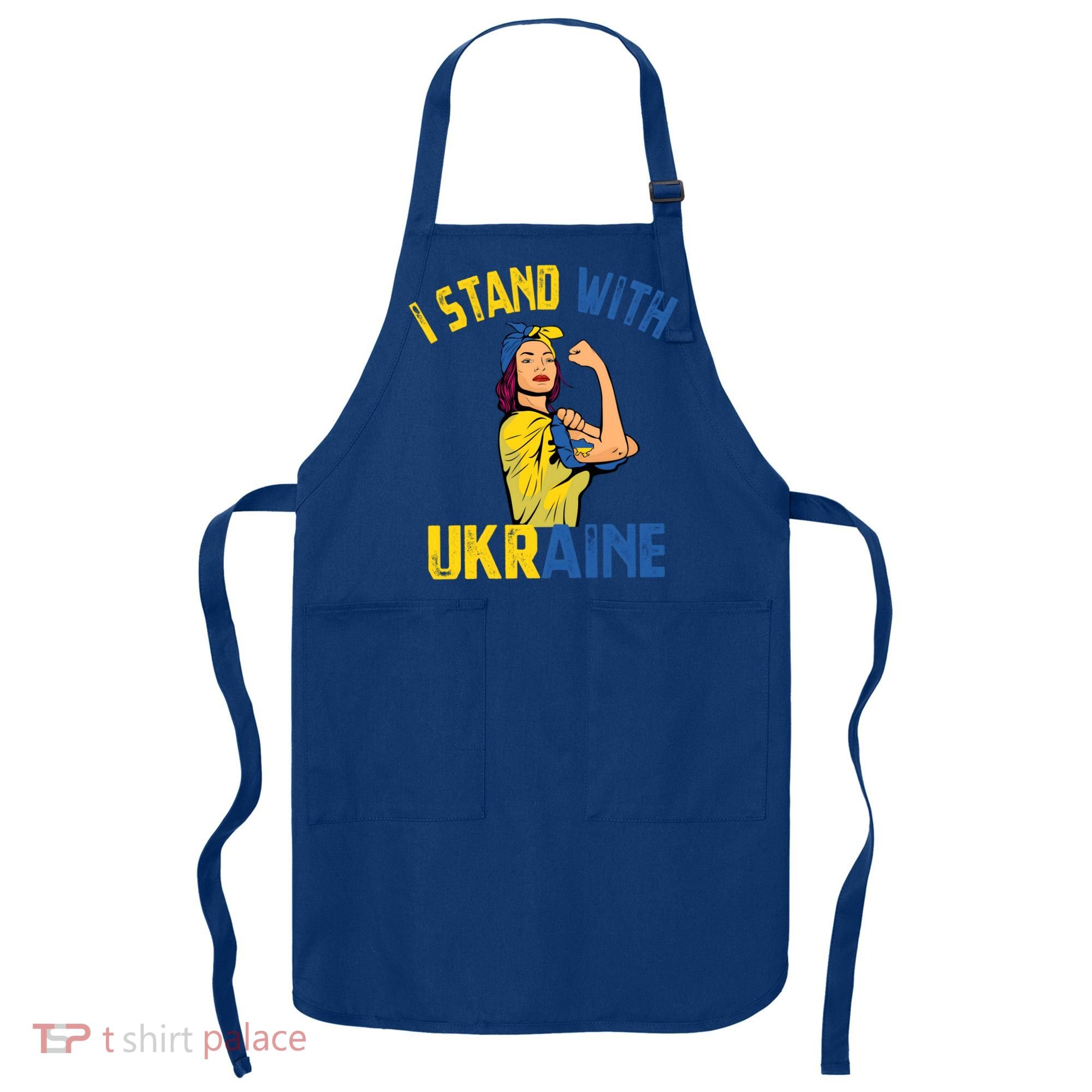 Wo I Stand With Ukrain Support Ukraine Flag Cute Gift Apron