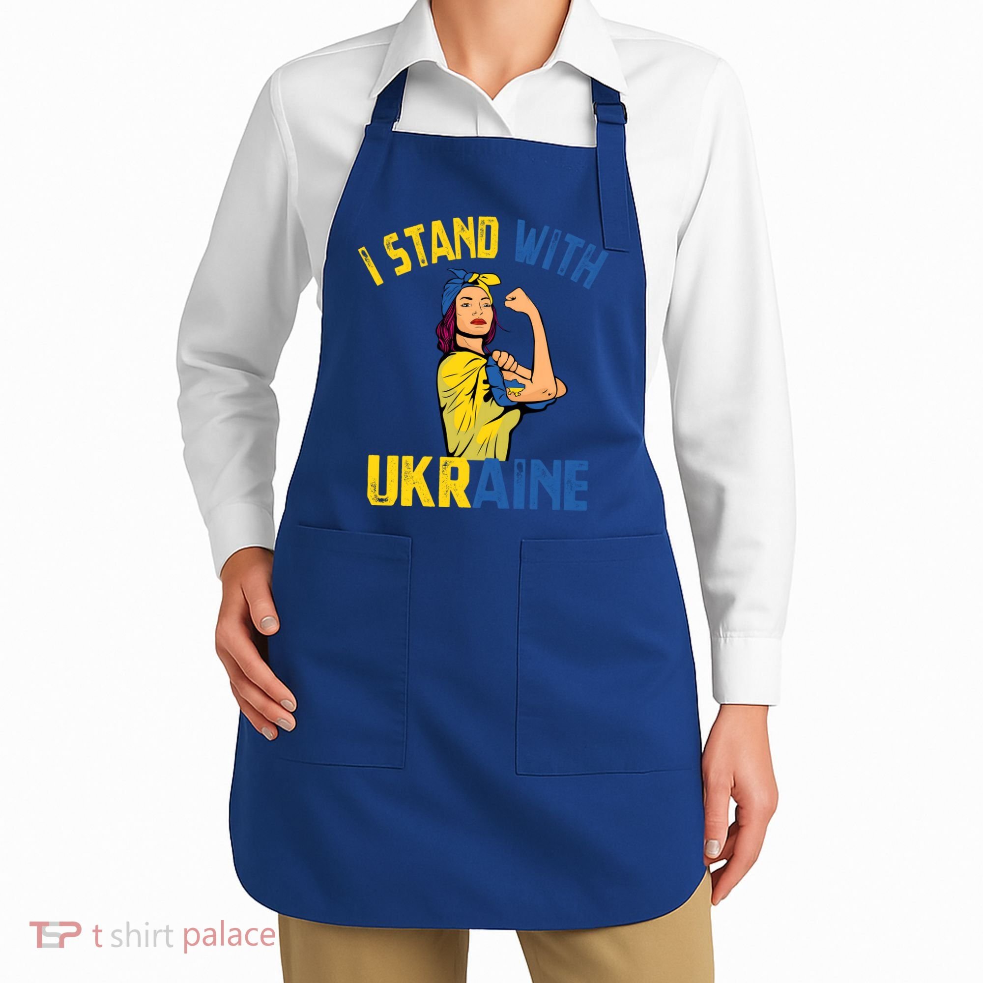 Wo I Stand With Ukrain Support Ukraine Flag Cute Gift Apron