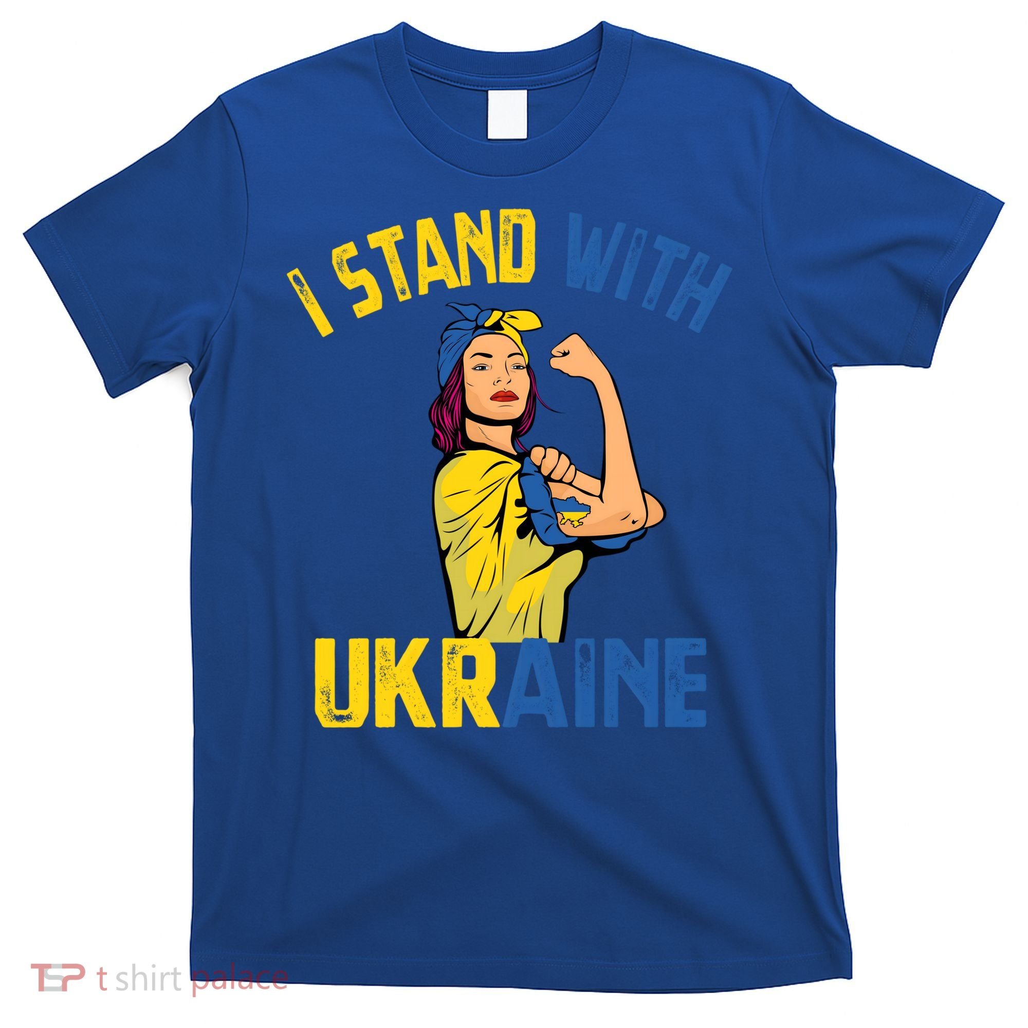Wo I Stand With Ukrain Support Ukraine Flag Cute Gift T-Shirt