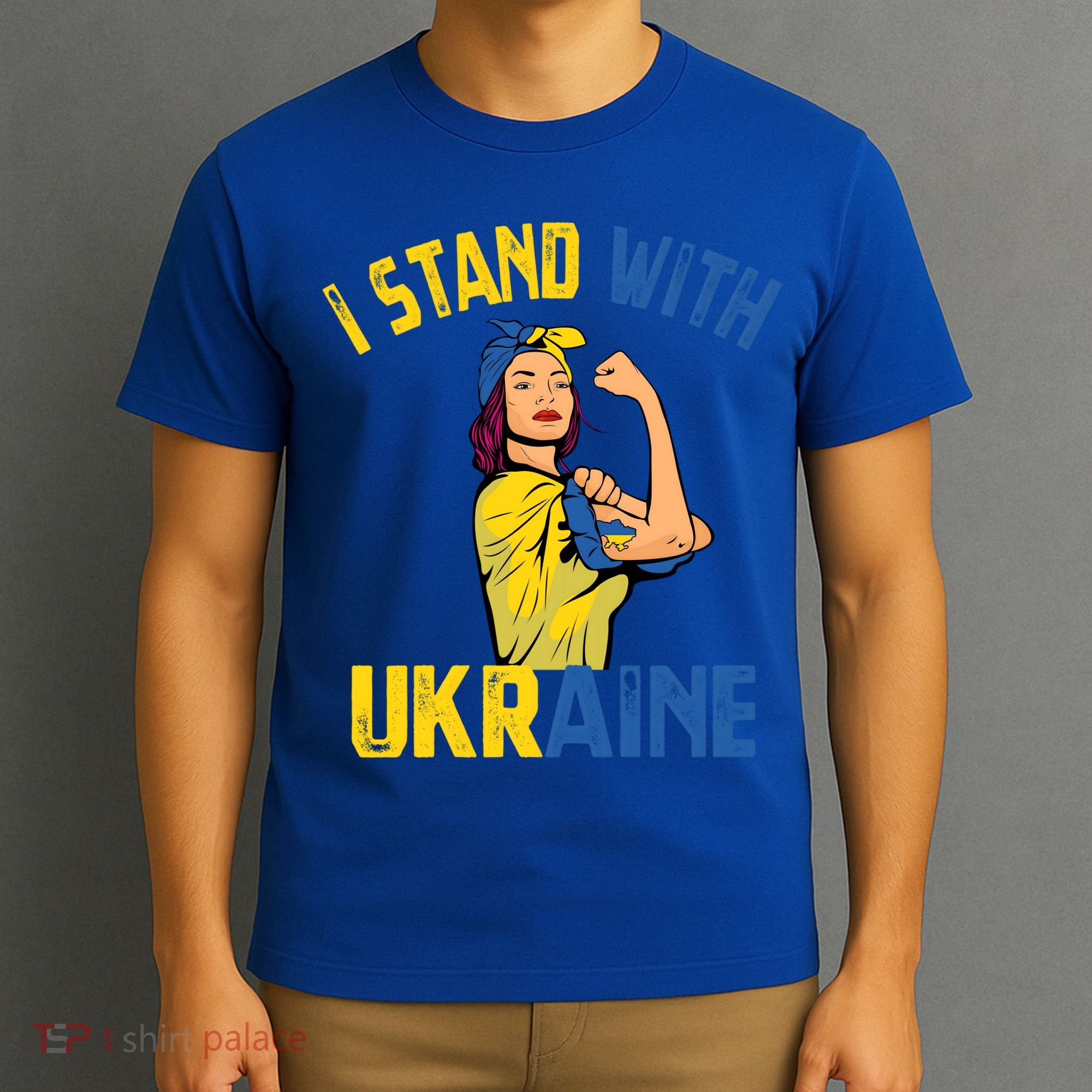 Wo I Stand With Ukrain Support Ukraine Flag Cute Gift T-Shirt