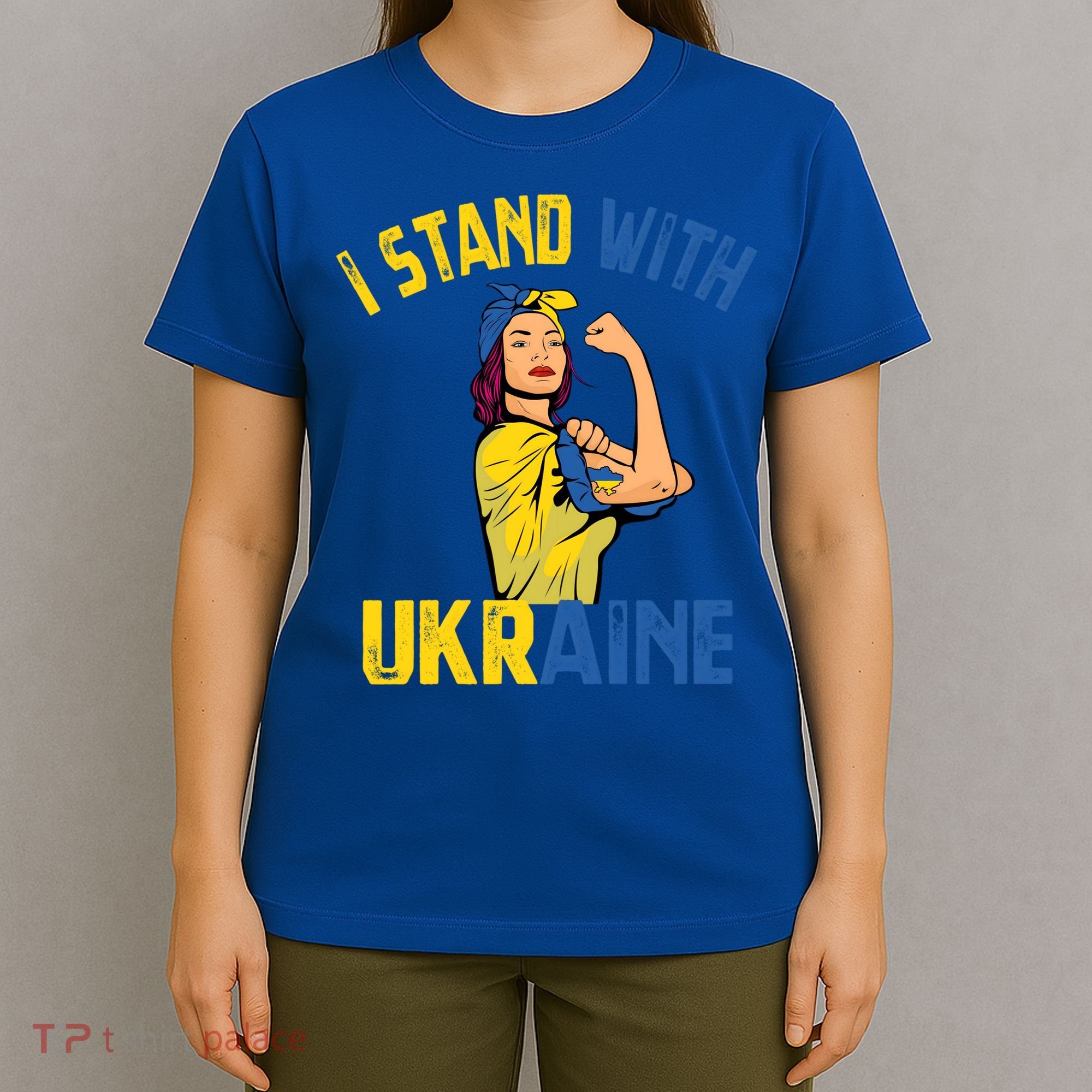 Wo I Stand With Ukrain Support Ukraine Flag Cute Gift T-Shirt