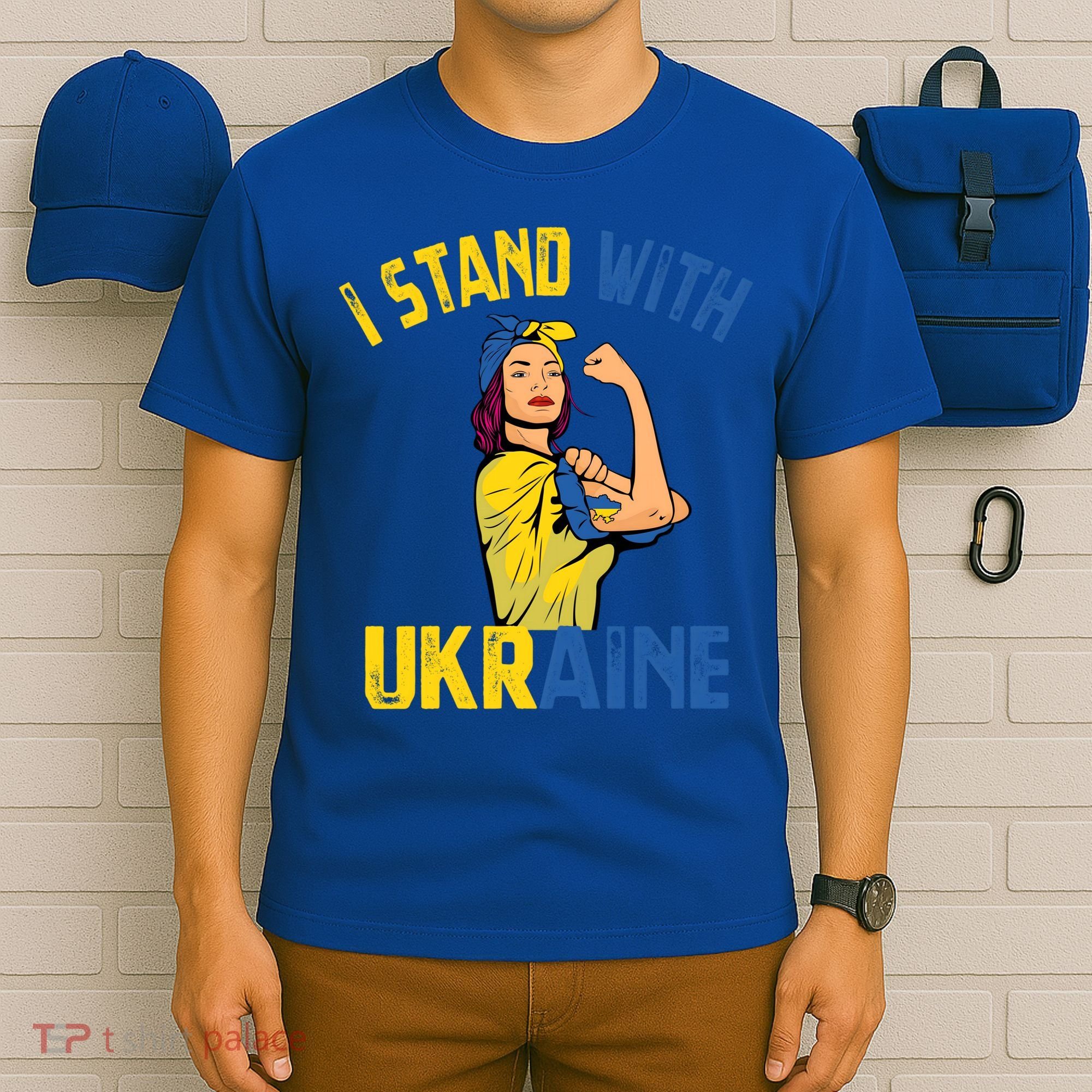 Wo I Stand With Ukrain Support Ukraine Flag Cute Gift T-Shirt