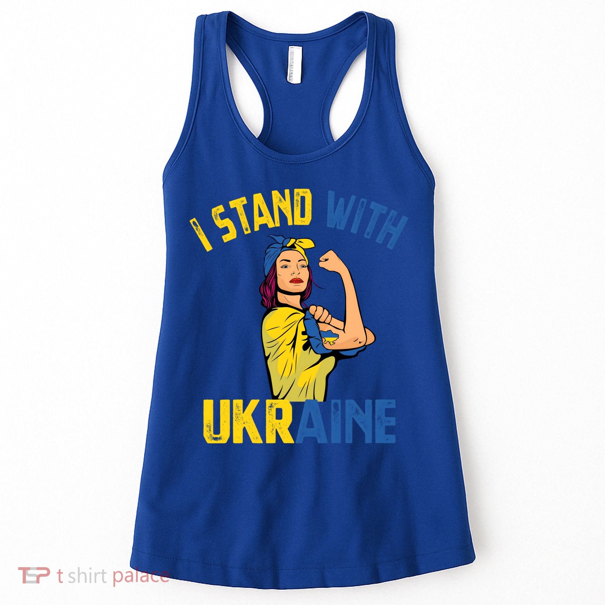 Wo I Stand With Ukrain Support Ukraine Flag Cute Gift Women's Tank Top