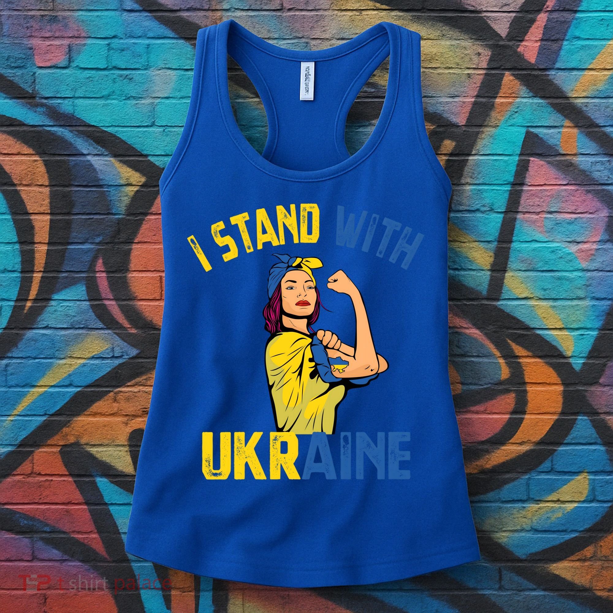 Wo I Stand With Ukrain Support Ukraine Flag Cute Gift Women's Tank Top