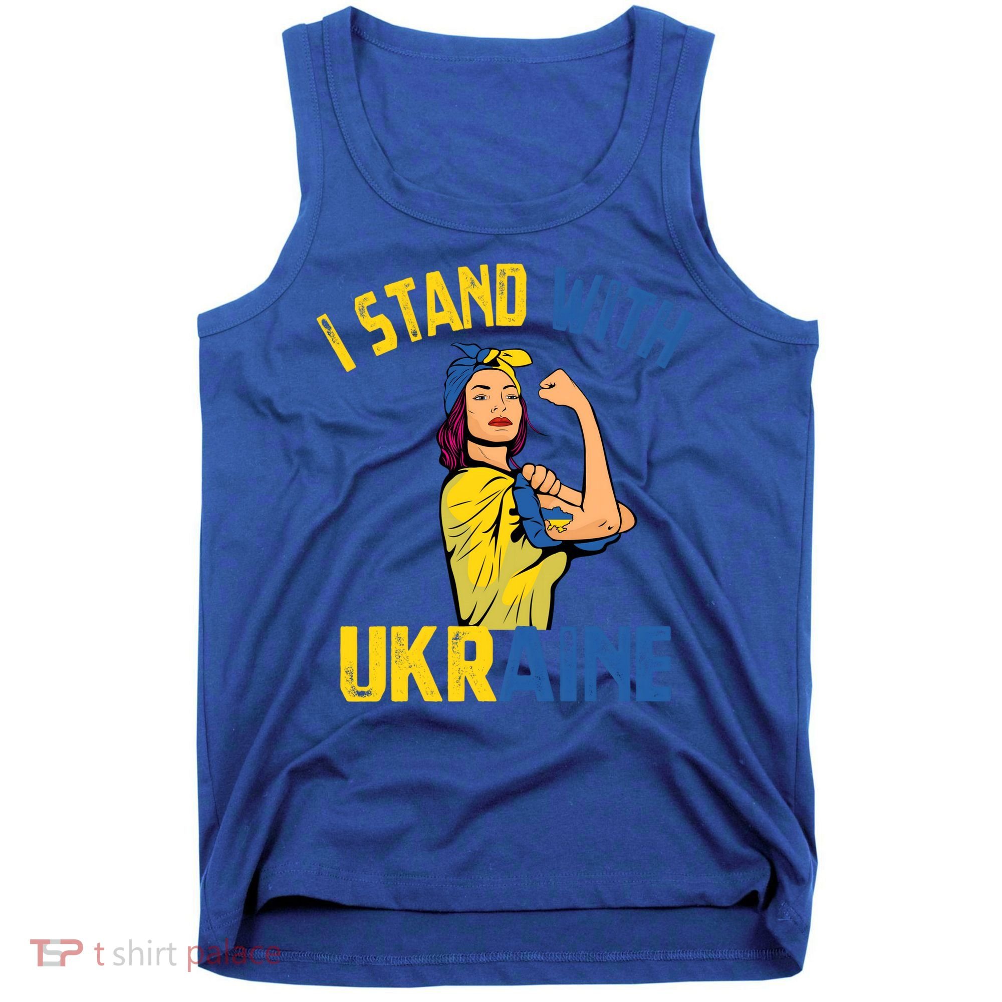 Wo I Stand With Ukrain Support Ukraine Flag Cute Gift Tank Top