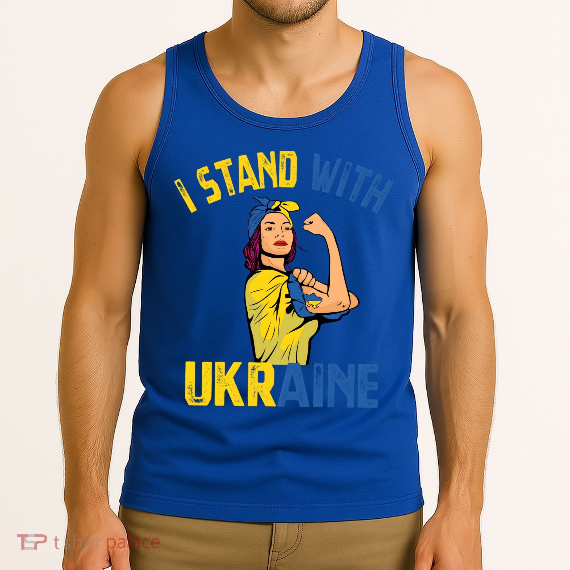 Wo I Stand With Ukrain Support Ukraine Flag Cute Gift Tank Top
