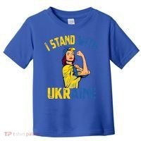 Wo I Stand With Ukrain Support Ukraine Flag Cute Gift Toddler T-Shirt thumb 0
