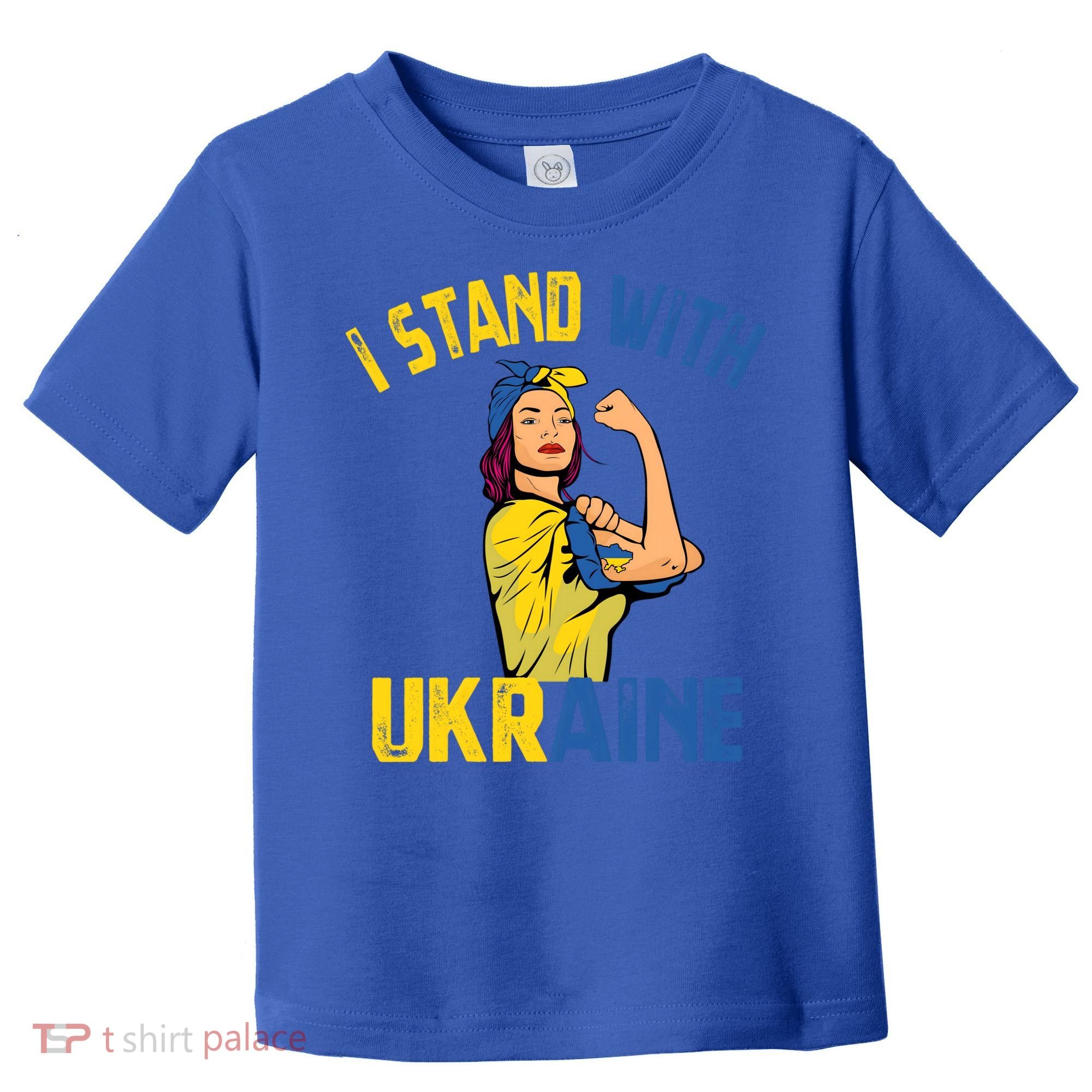 Wo I Stand With Ukrain Support Ukraine Flag Cute Gift Toddler T-Shirt