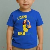 Wo I Stand With Ukrain Support Ukraine Flag Cute Gift Toddler T-Shirt thumb 2