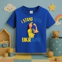 Wo I Stand With Ukrain Support Ukraine Flag Cute Gift Toddler T-Shirt thumb 3