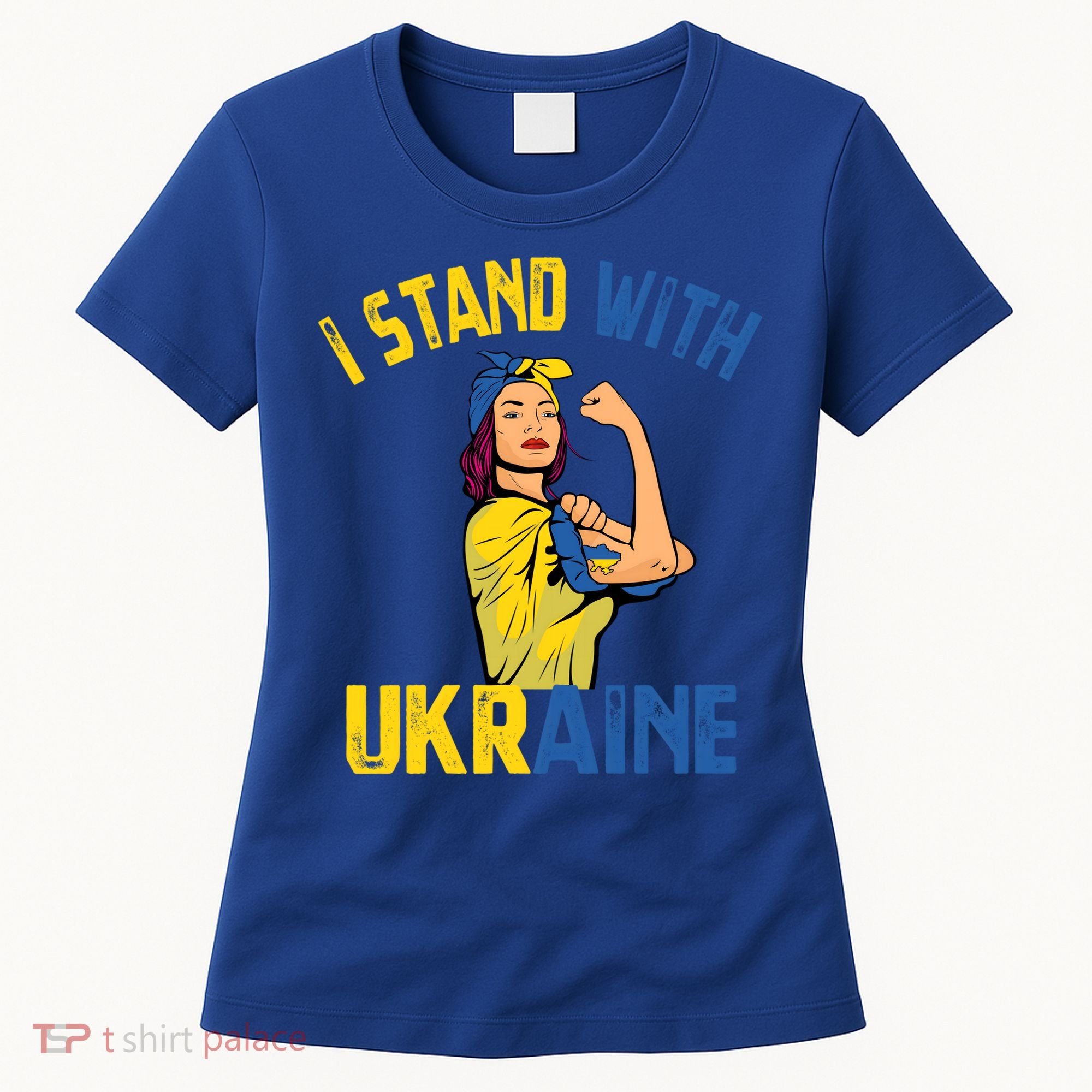 Wo I Stand With Ukrain Support Ukraine Flag Cute Gift Women's T-Shirt