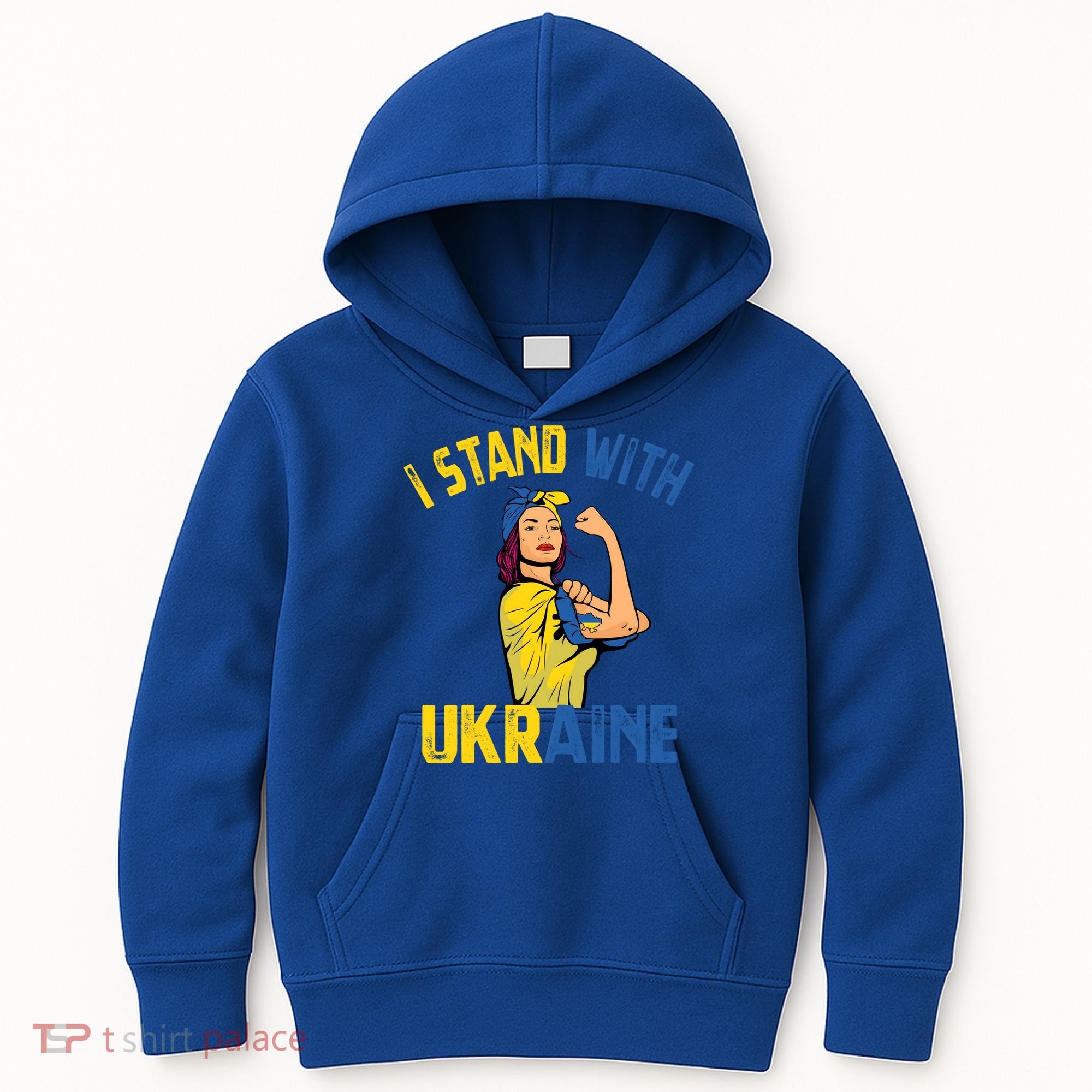 Wo I Stand With Ukrain Support Ukraine Flag Cute Gift Kids Hoodie