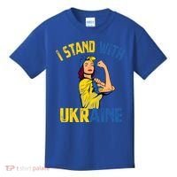 Wo I Stand With Ukrain Support Ukraine Flag Cute Gift Kids T-Shirt thumb 0