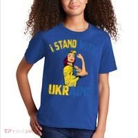 Wo I Stand With Ukrain Support Ukraine Flag Cute Gift Kids T-Shirt thumb 2