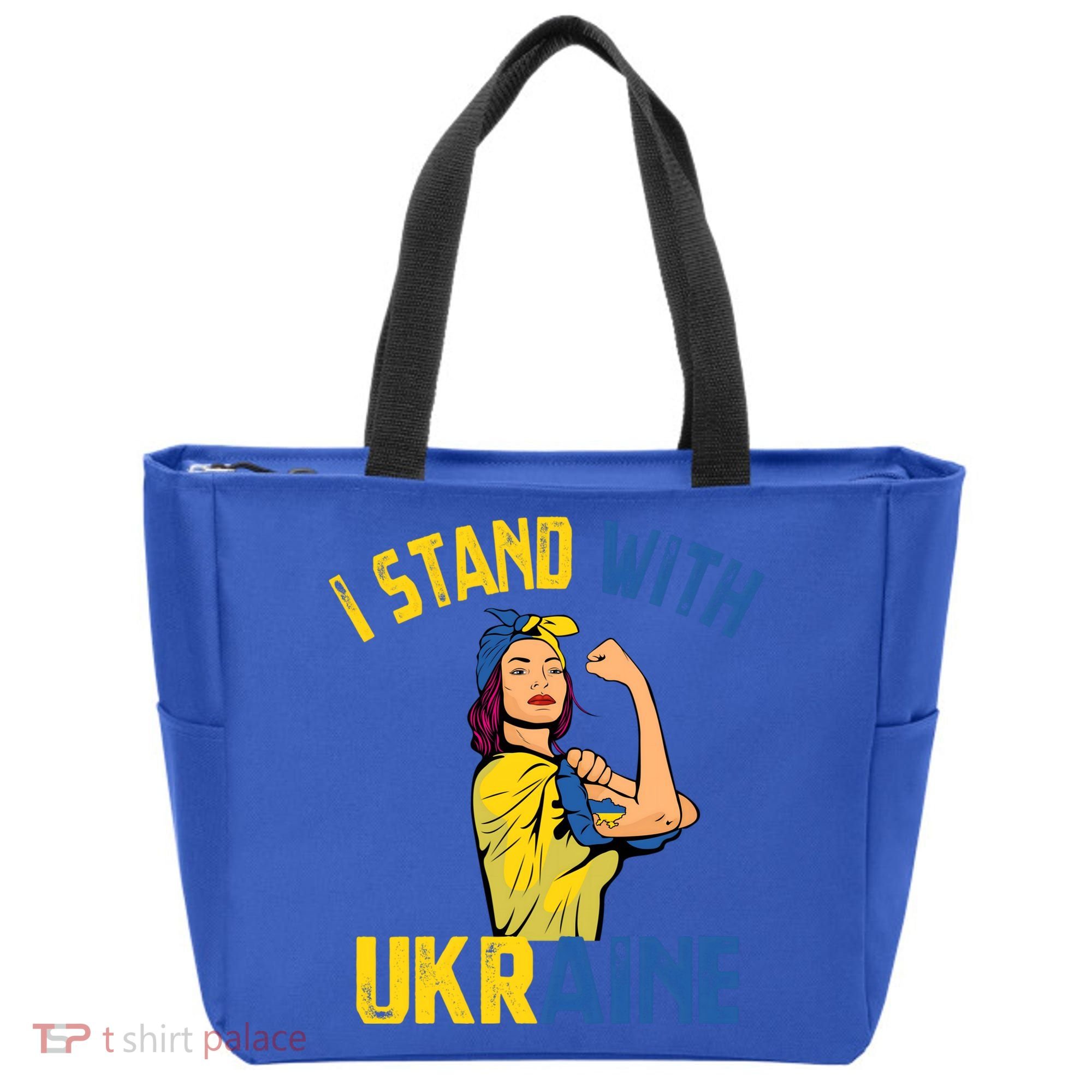 Wo I Stand With Ukrain Support Ukraine Flag Cute Gift Tote Bag